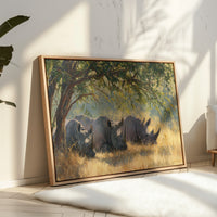Three Giants Rest In Golden Grass