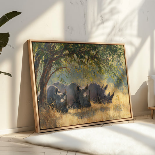 Three Giants Rest In Golden Grass