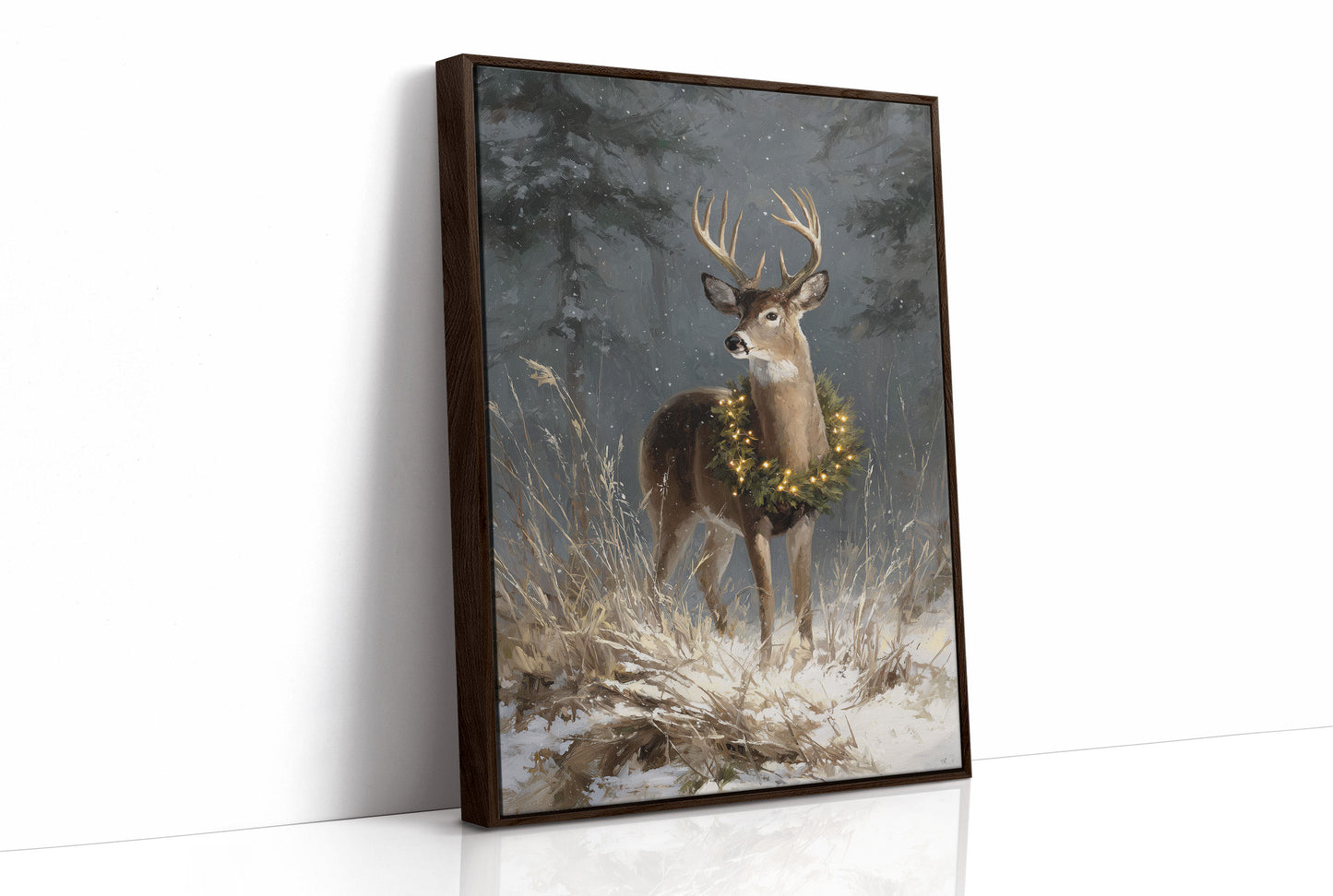 Starlit Stag Wears Winter's Crown