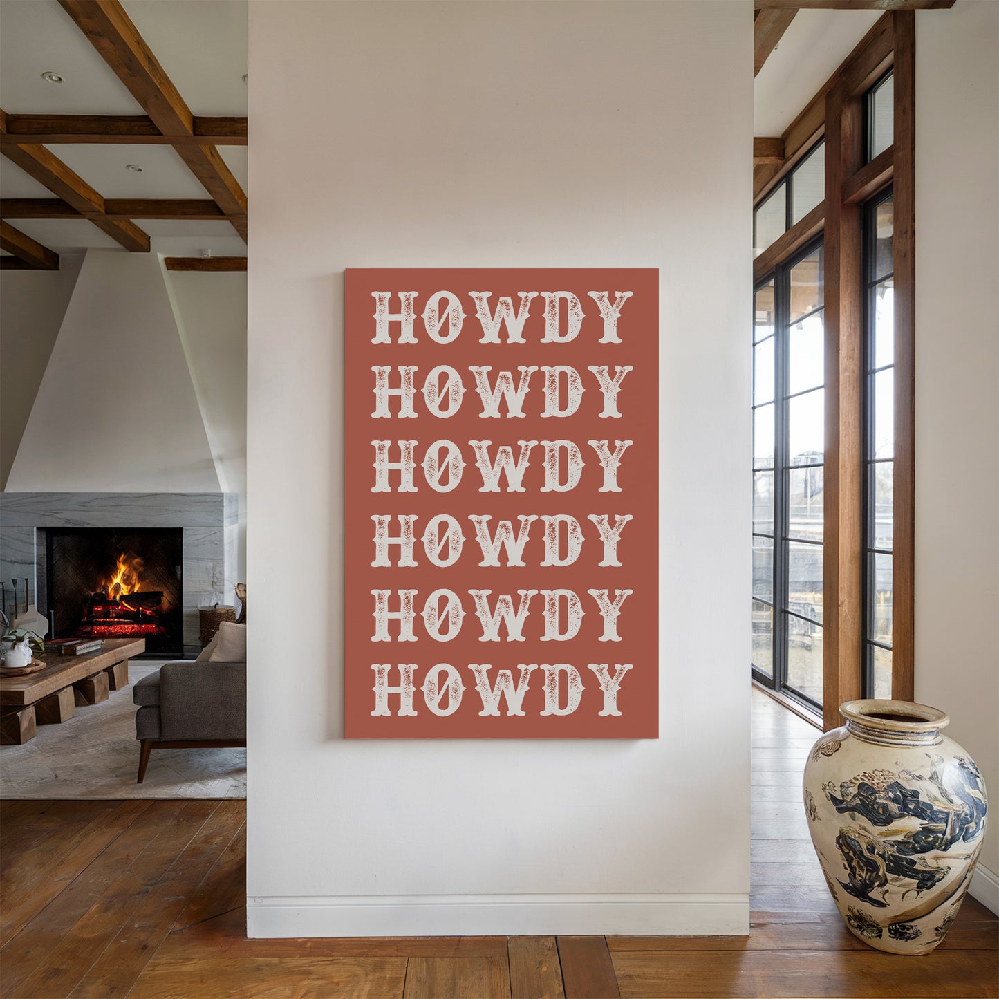 Howdy Western Typography Print – Rustic Country Wall Art