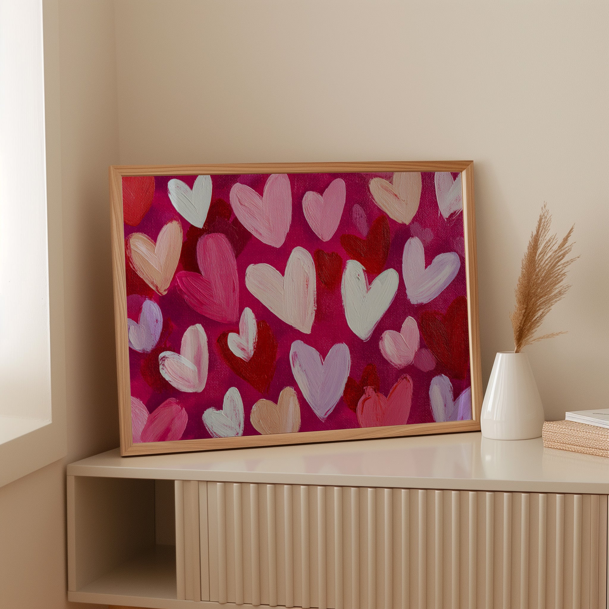 Hearts Dance In Magenta Light