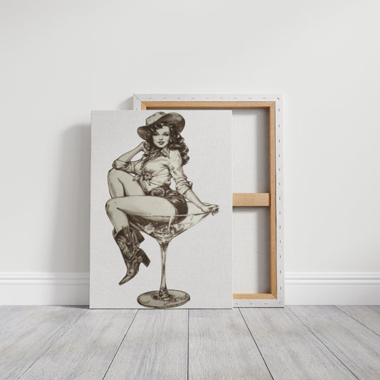 Saloon Belle Cocktail Hour - Vintage Pin-Up Cowgirl
