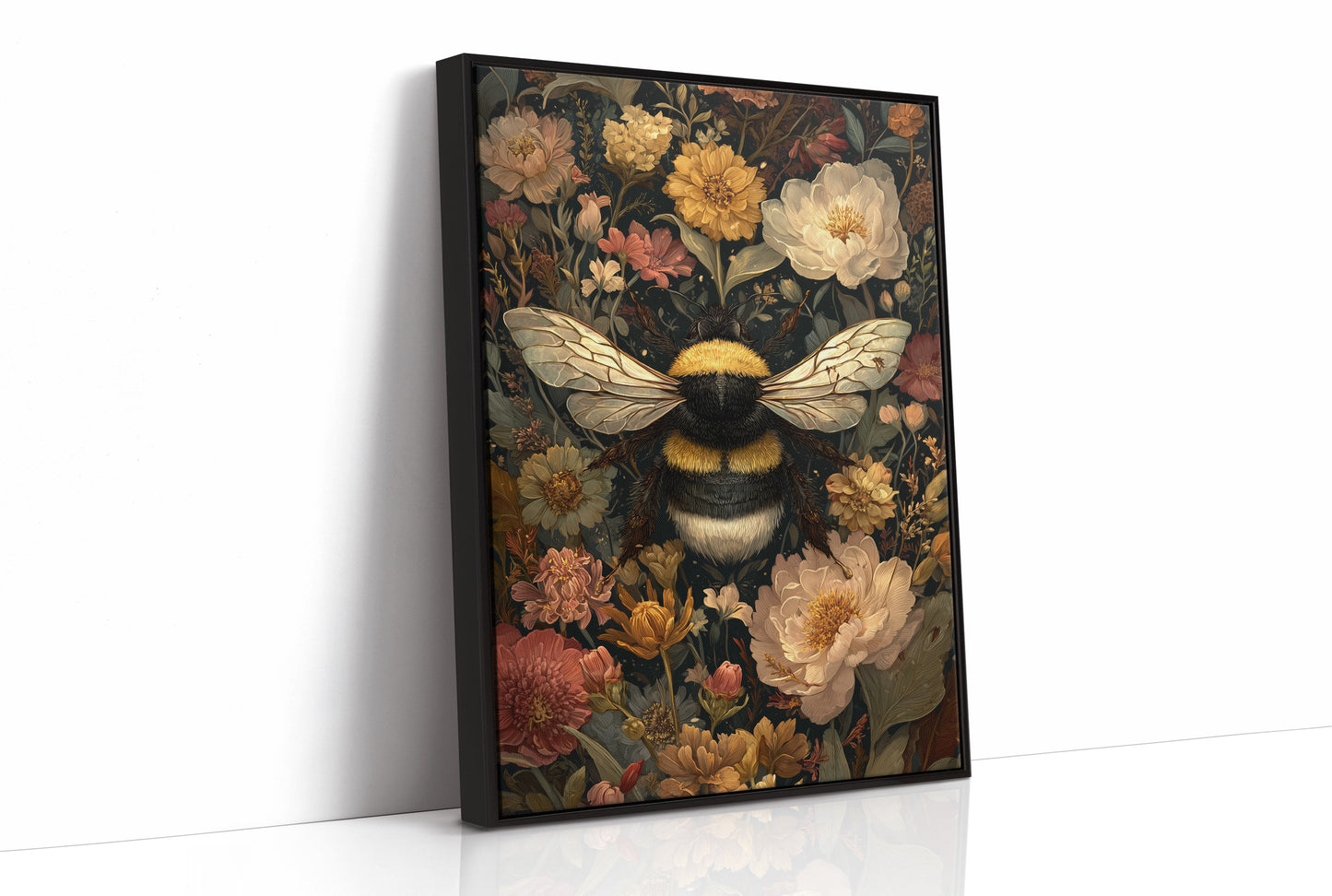 Bumblebee Among Vintage Blooms