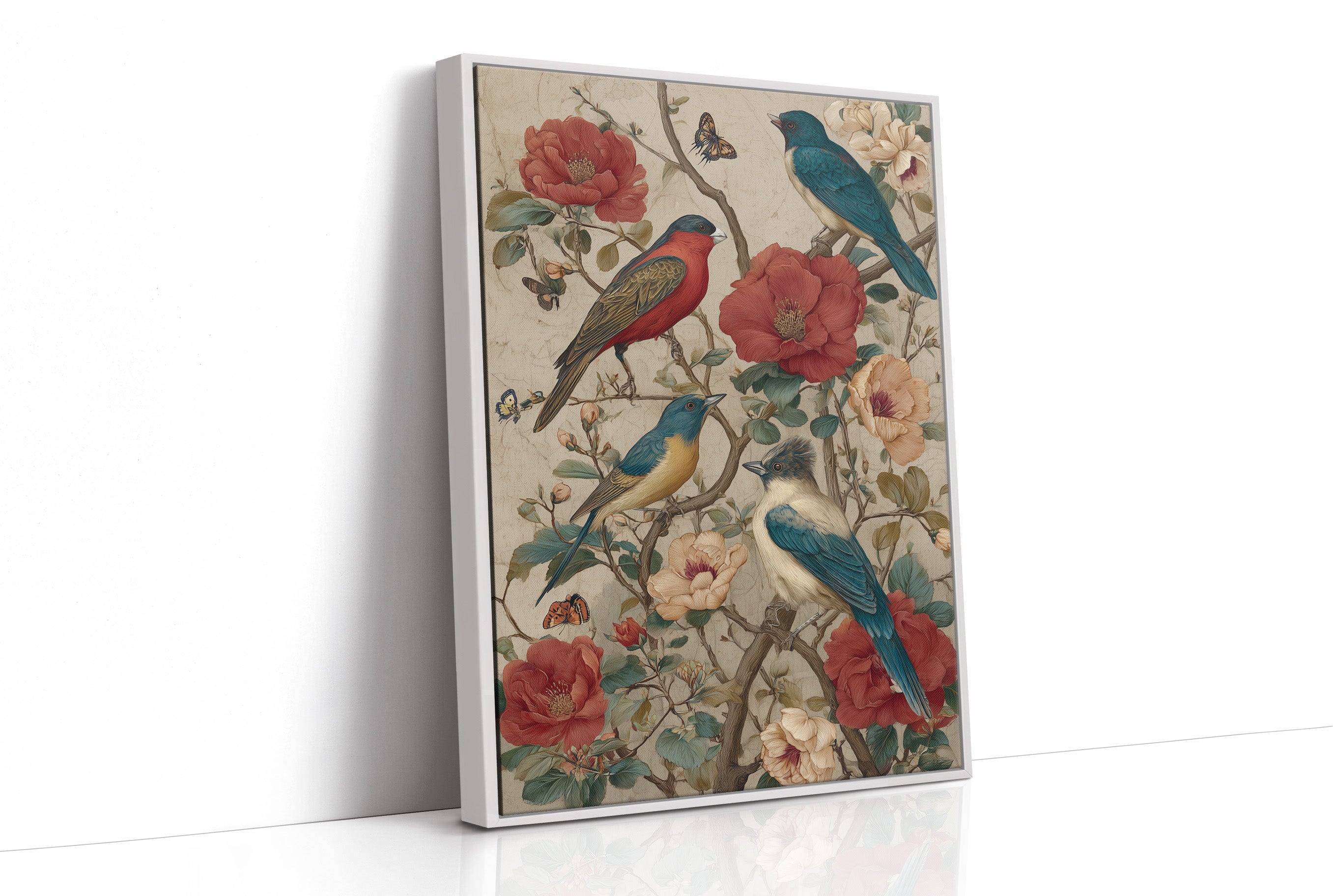 Songbirds Among Coral Blooms
