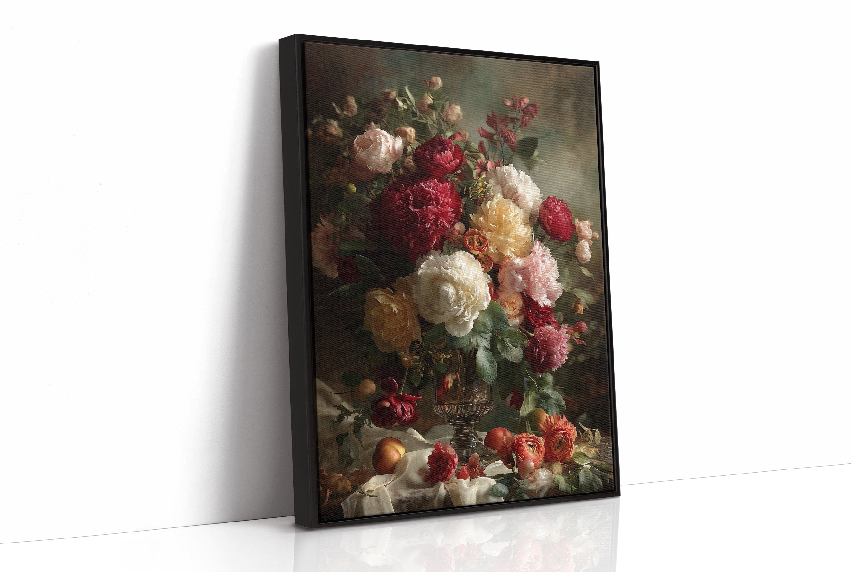 Peonies Bloom Against Velvet Darkness