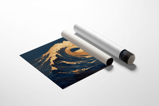 Gilded Currents Against Midnight Sea