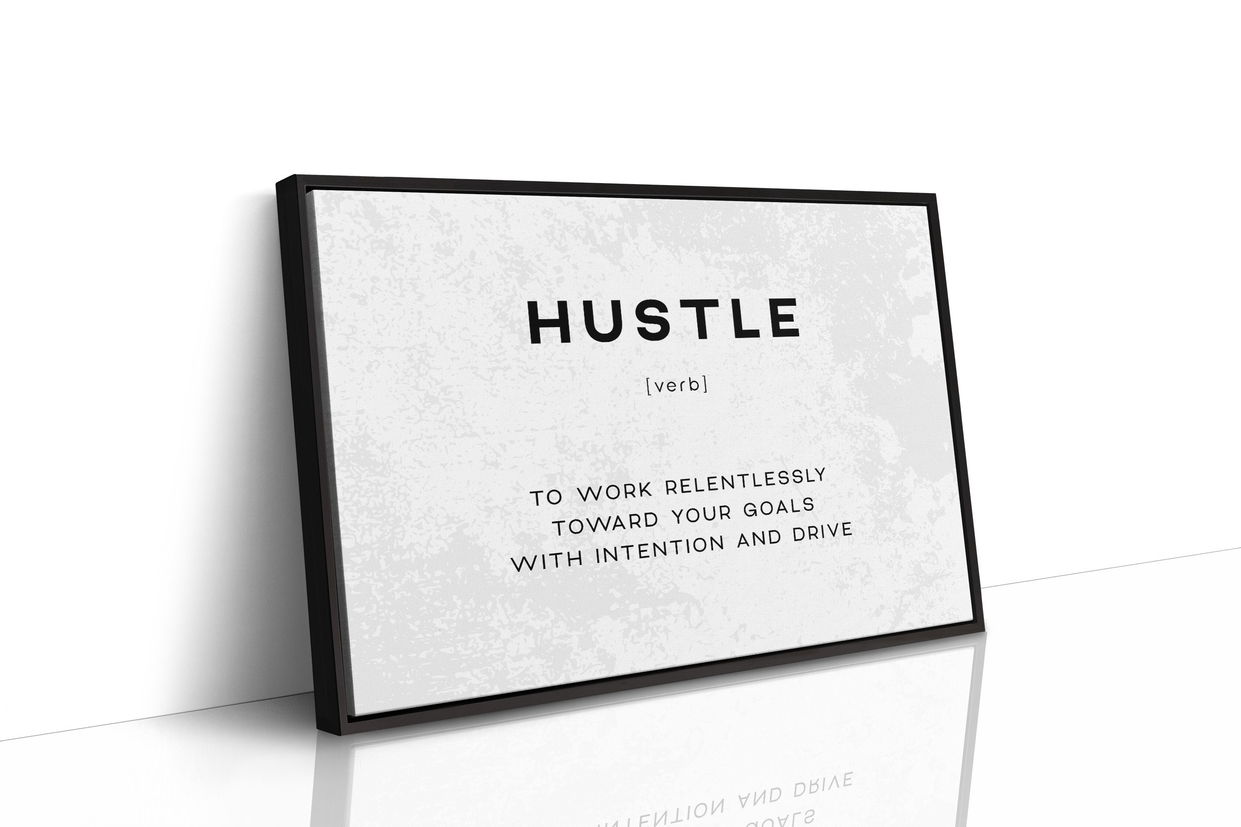 Hustle Definition Canvas Art | Bold Motivational Typography Print for Home Office, Gym or Entrepreneur Décor