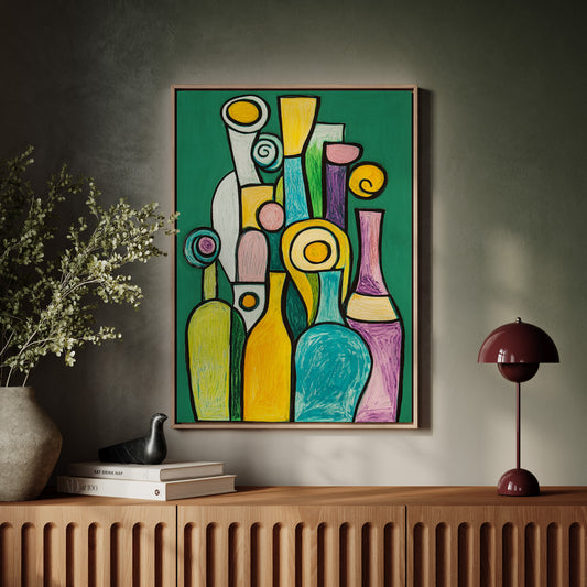 Bottles Dance In Emerald Light