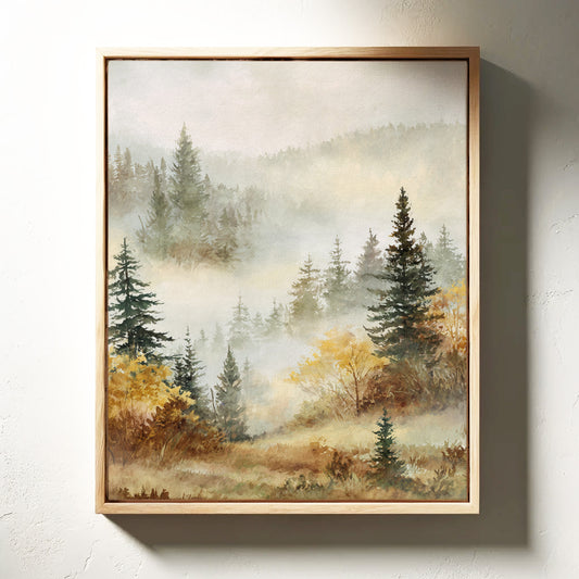 Mist Over Golden Pines