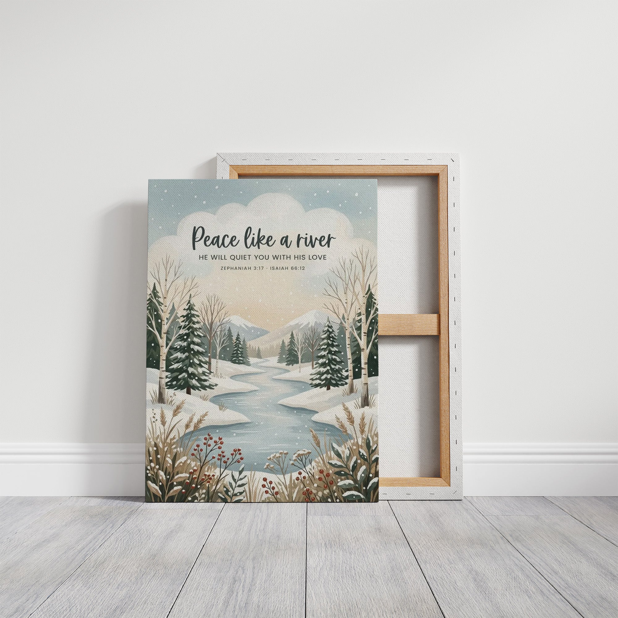 Peace Like a River: Winter Scripture Print