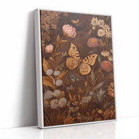 Golden Moths Among Vintage Blooms