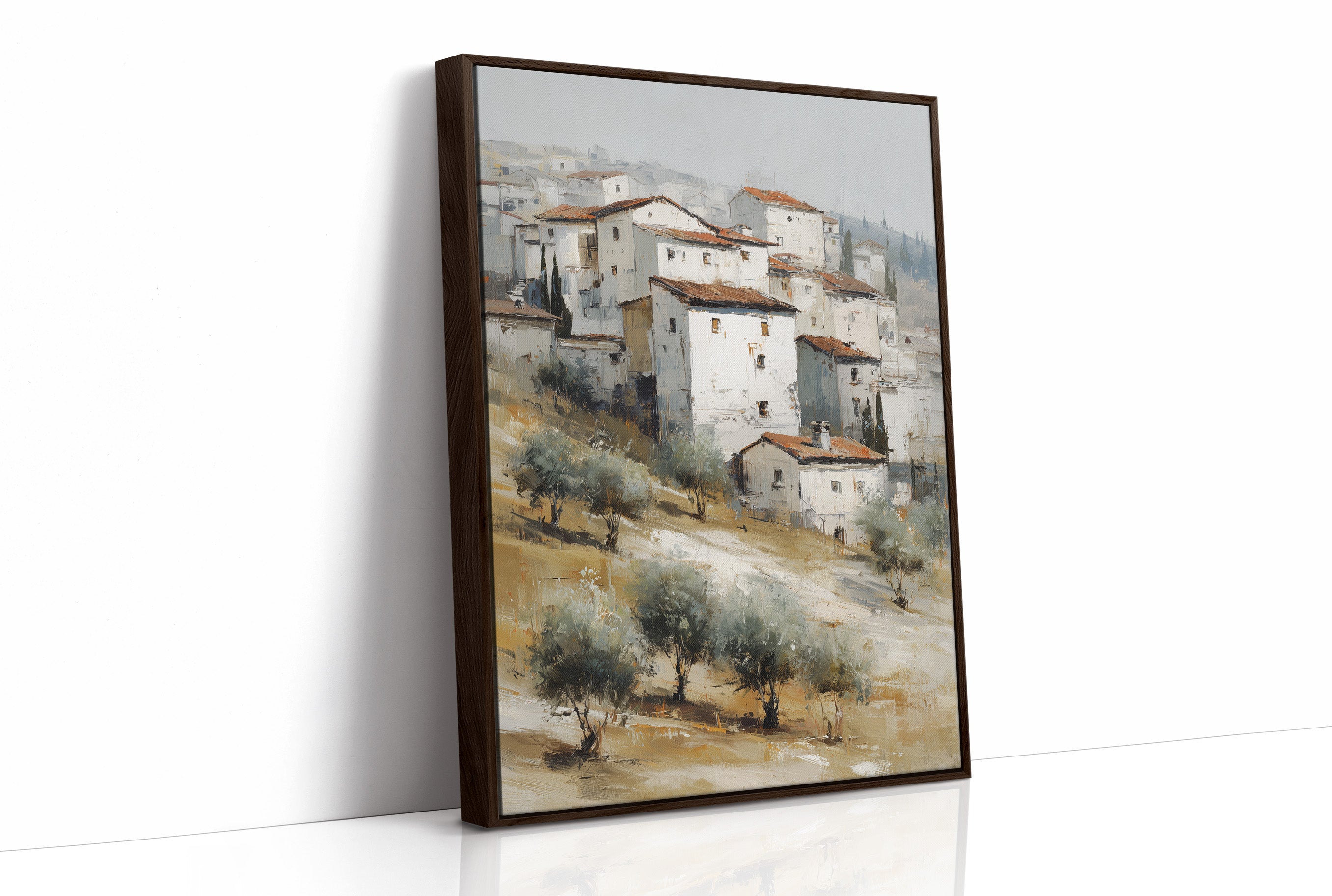 Mediterranean Hillside Village in Muted Light