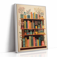 Books Bloom Among Potted Trees