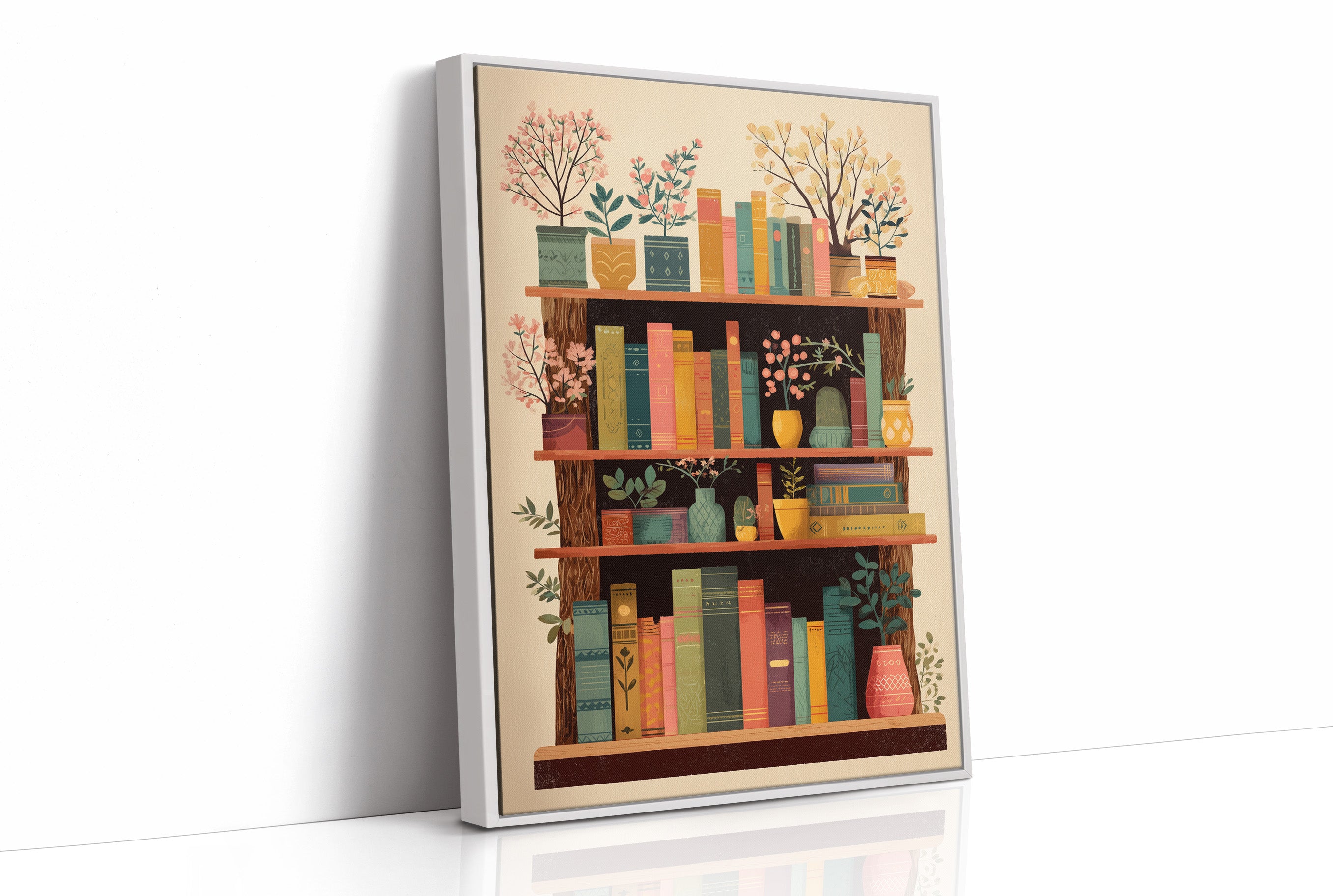 Books Bloom Among Potted Trees