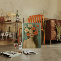 Flourish in Coral and Cream