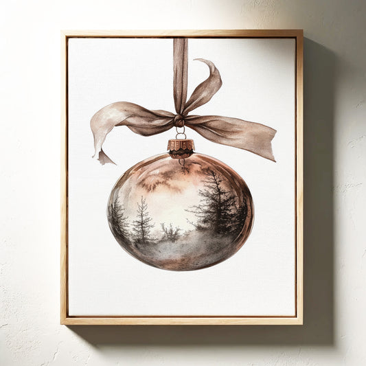 Rustic Forest Ornament Art Print - Woodland Holiday Decor - Gallery Canvas image 9