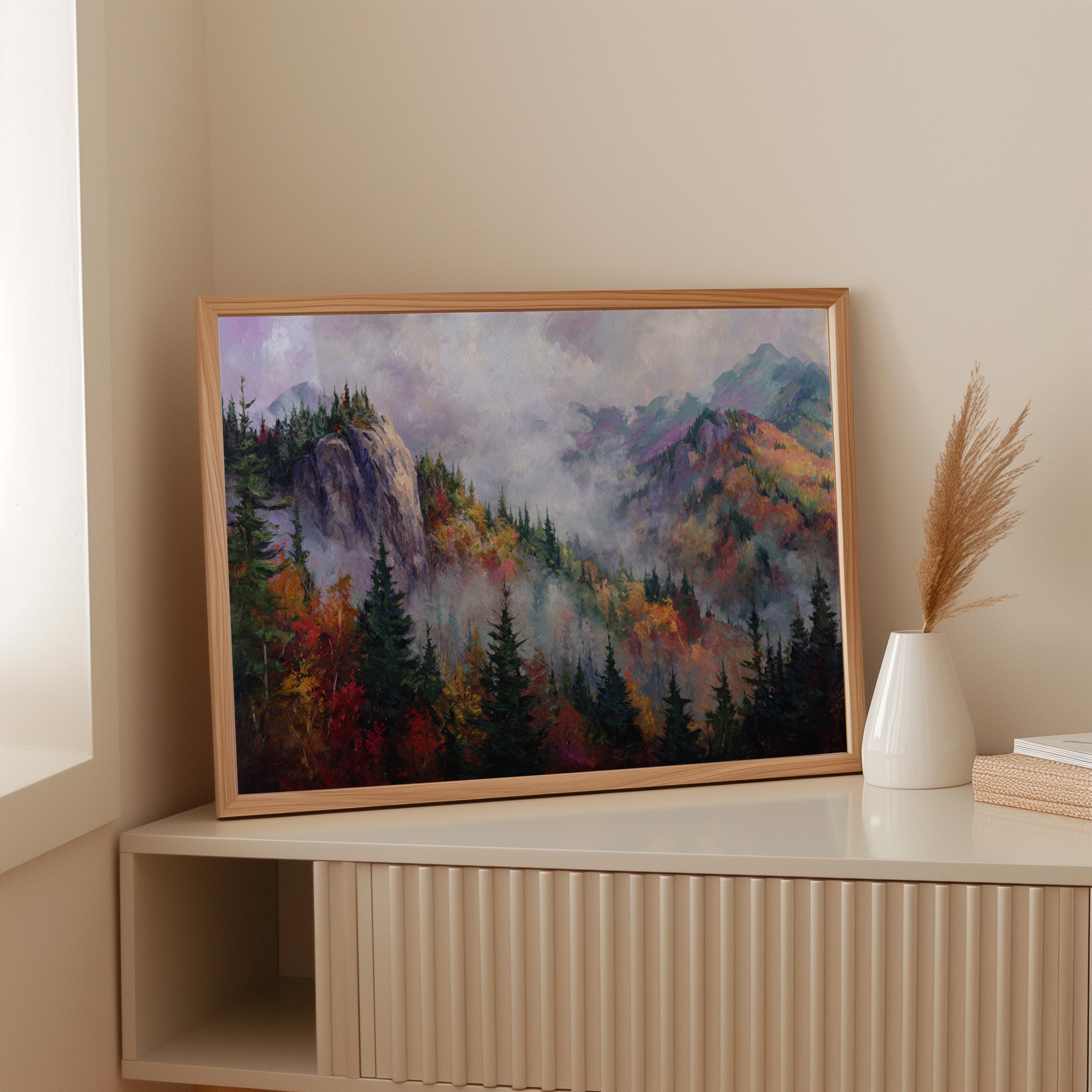 Autumn Mists Crown Mountain Peaks