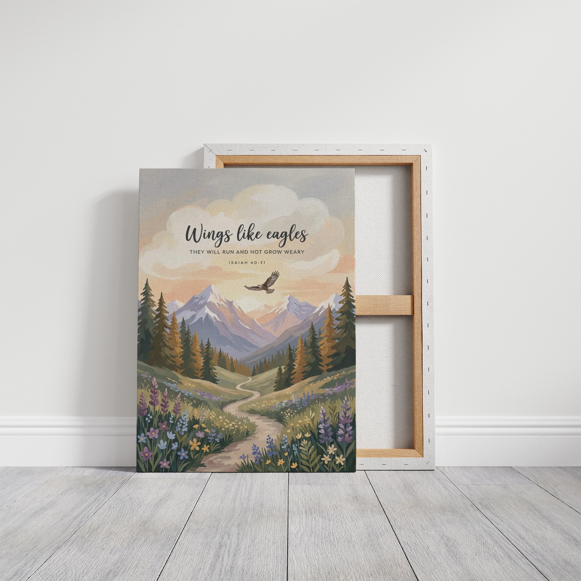 Wings Like Eagles: Alpine Meadow Scripture Print