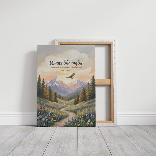 Wings Like Eagles: Alpine Meadow Scripture Print