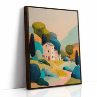 Pastel Haven Among Abstract Hills