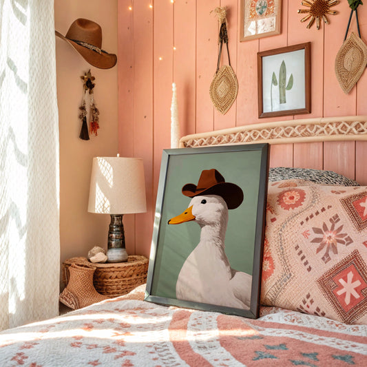 Ranch Duck Tips His Western Hat