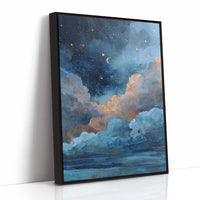 Midnight Oceans Meet Golden Clouds