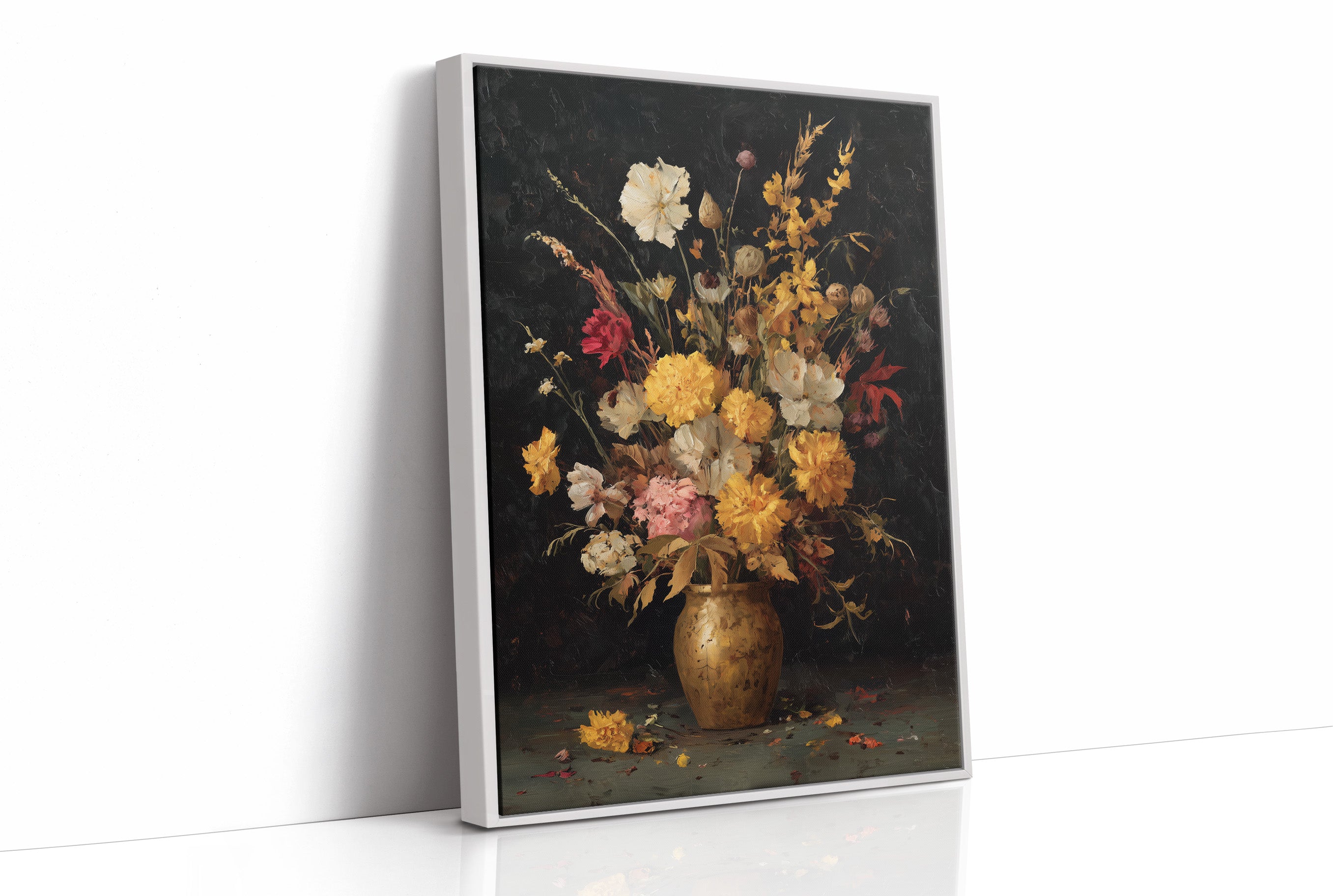 Golden Blooms Against Midnight Walls