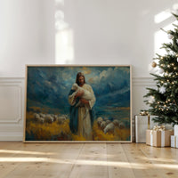 Gentle Shepherd Tends Golden Fields