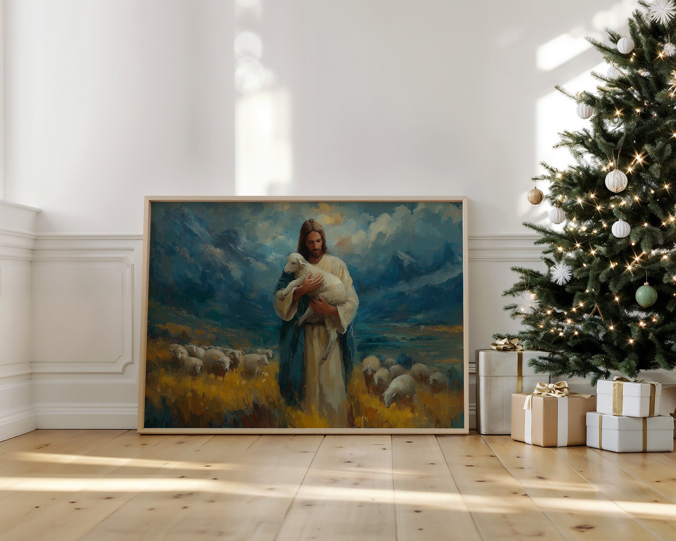 Gentle Shepherd Tends Golden Fields