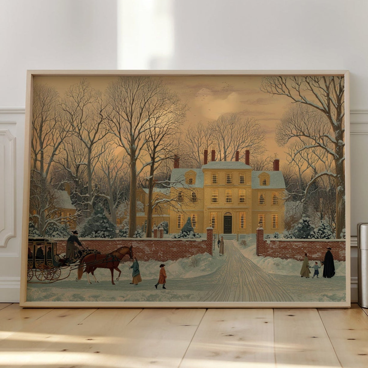 Yellow Manor Awaits Winter Evening
