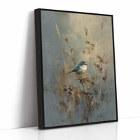 Blue Singer Among Autumn Reeds