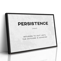 Persistence Definition Canvas Art | Bold Motivational Typography Print for Home Office, Gym or Entrepreneur Décor