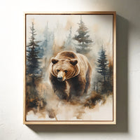 Majestic Bear Watercolor Print - Nature Wildlife Art - Gallery Canvas image 15