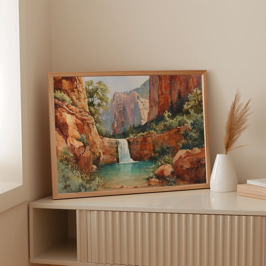 Sacred Waters Between Red Cliffs
