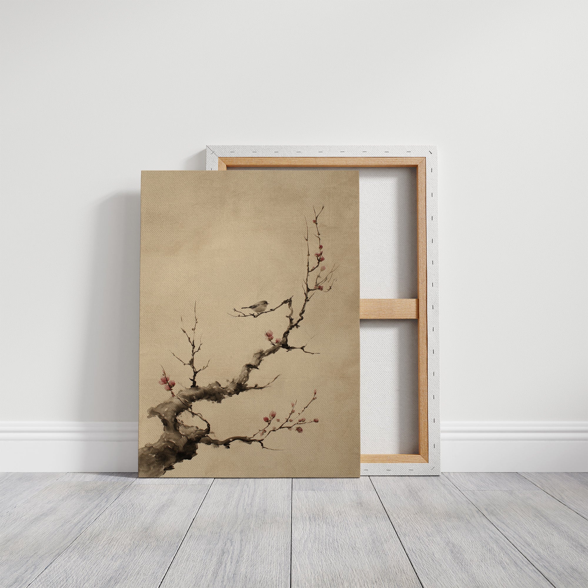 Small Birds Rest On Cherry Blossoms