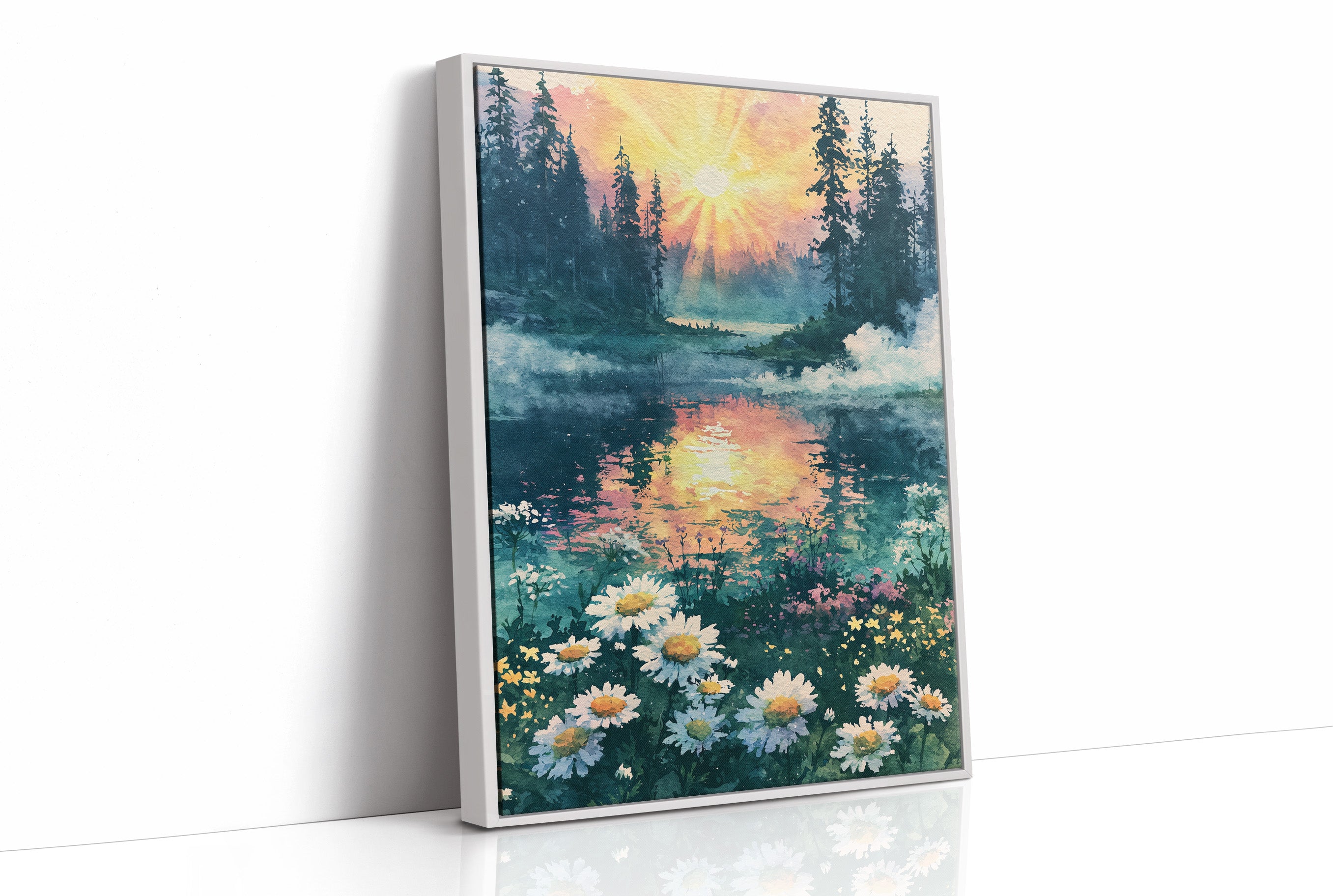 Sunrise Reflected on the Forest Pond