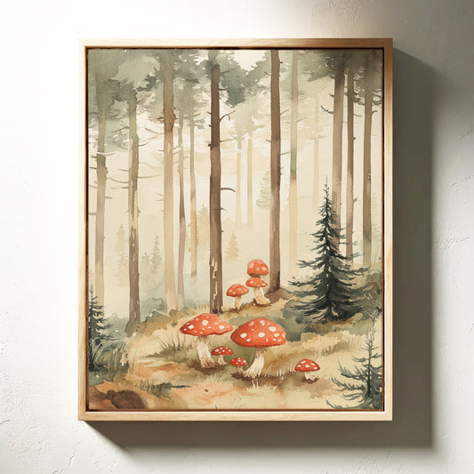Enchanted Forest Mushroom Print - Whimsical Nature Art - Gallery Canvas image 8