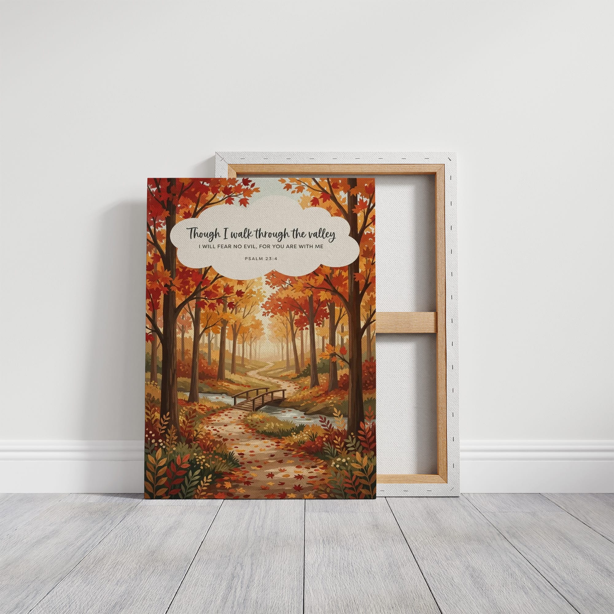 Though I Walk Through the Valley: Autumn Forest Bridge