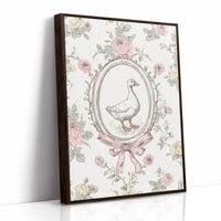 Pastoral Portrait: Duck in Floral Elegance