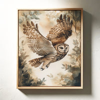 Majestic Owl Watercolor Print - Nature Wildlife Art - Gallery Canvas image 9
