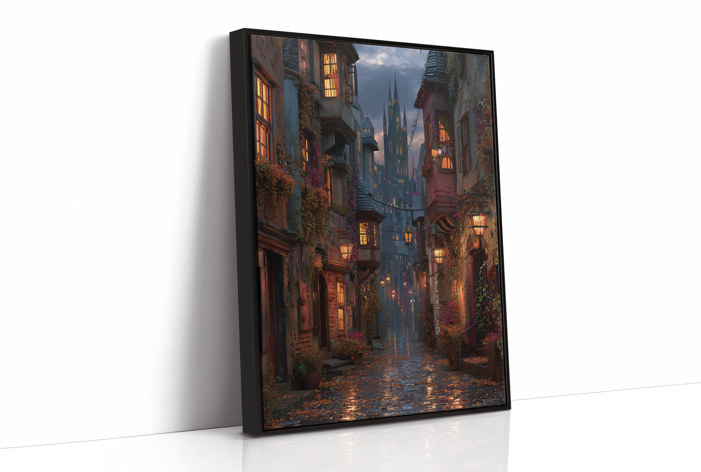 Lanterns Guide The Cobbled Path
