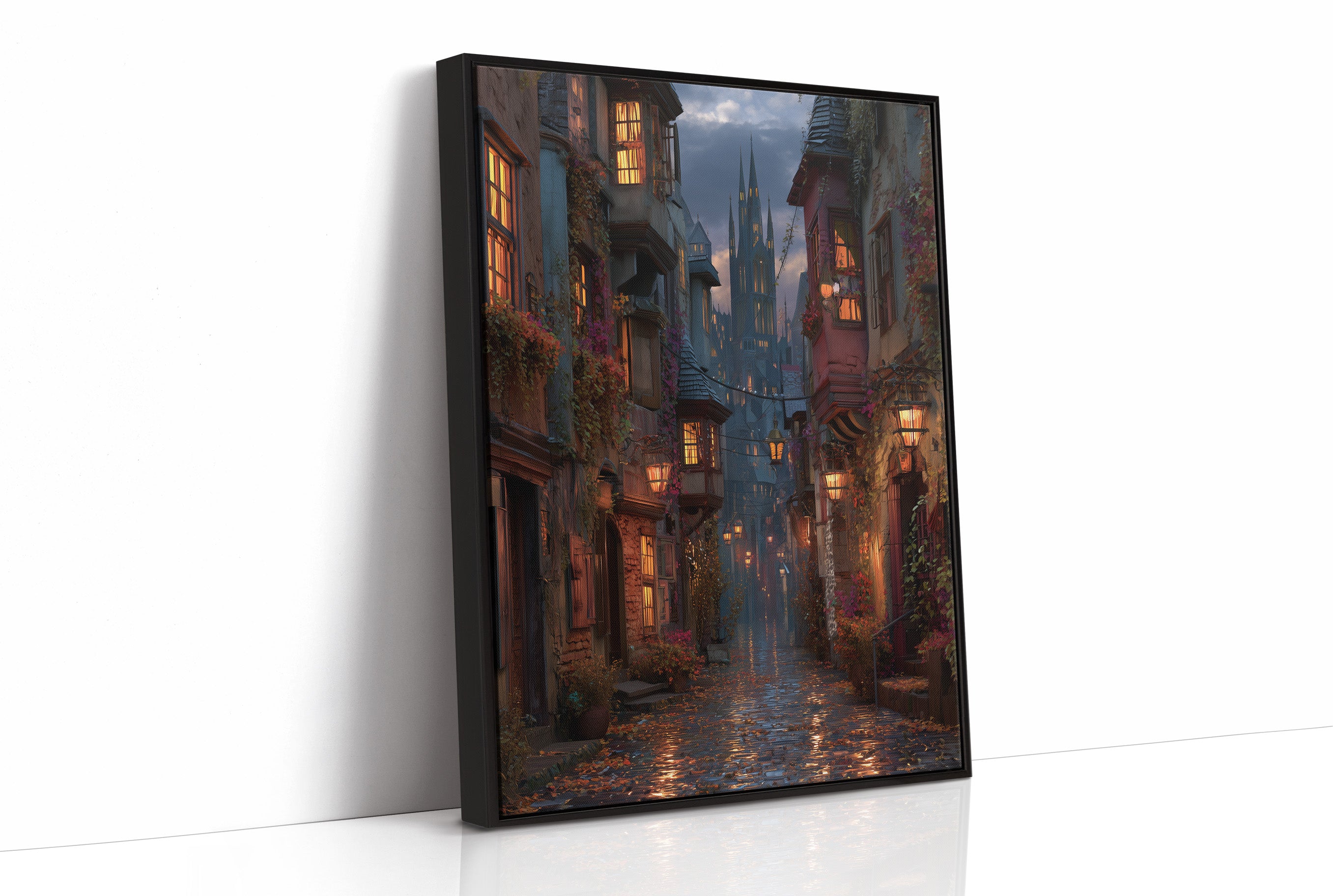 Lanterns Guide The Cobbled Path