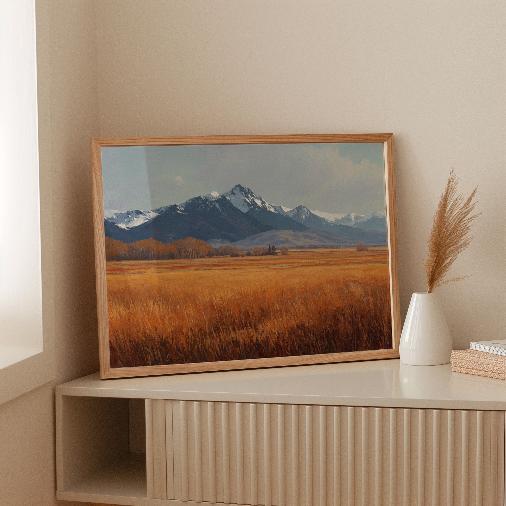 Autumn Wheat Bows To Snowy Peaks