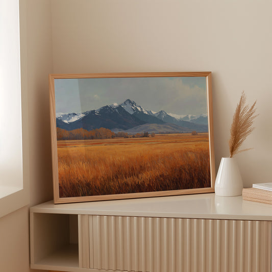 Autumn Wheat Bows To Snowy Peaks