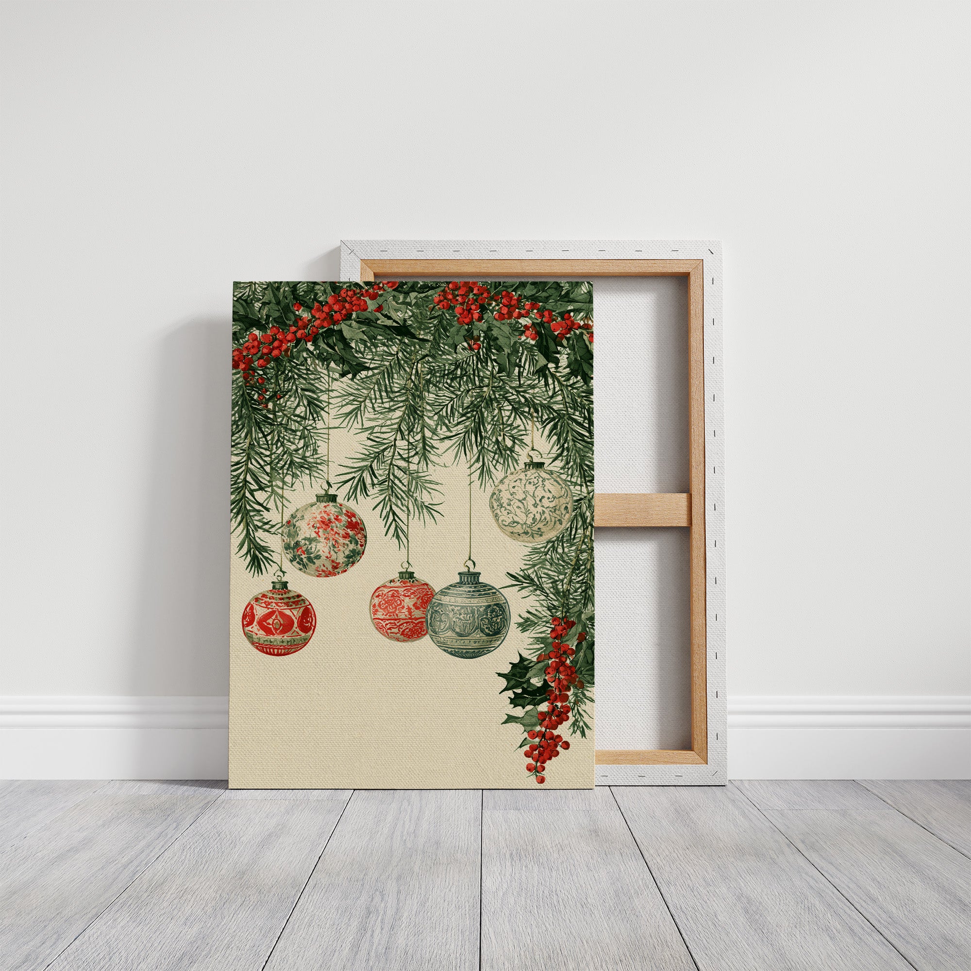 Patterned Baubles, Holly Framed