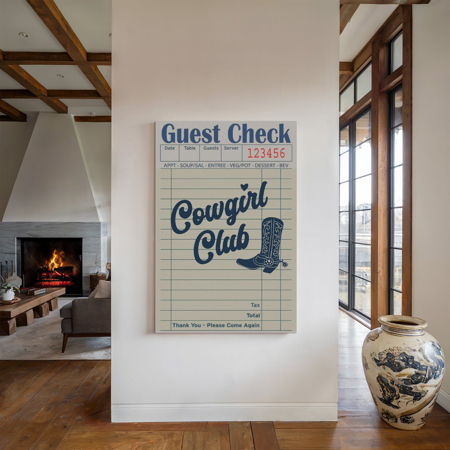 Cowgirl Club Guest Check Print – Vintage Western Wall Art