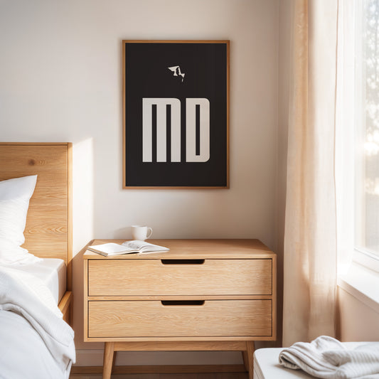 Bold Letters Map Maryland's Story