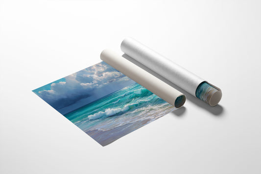 Turquoise Tides Meet Storm Clouds