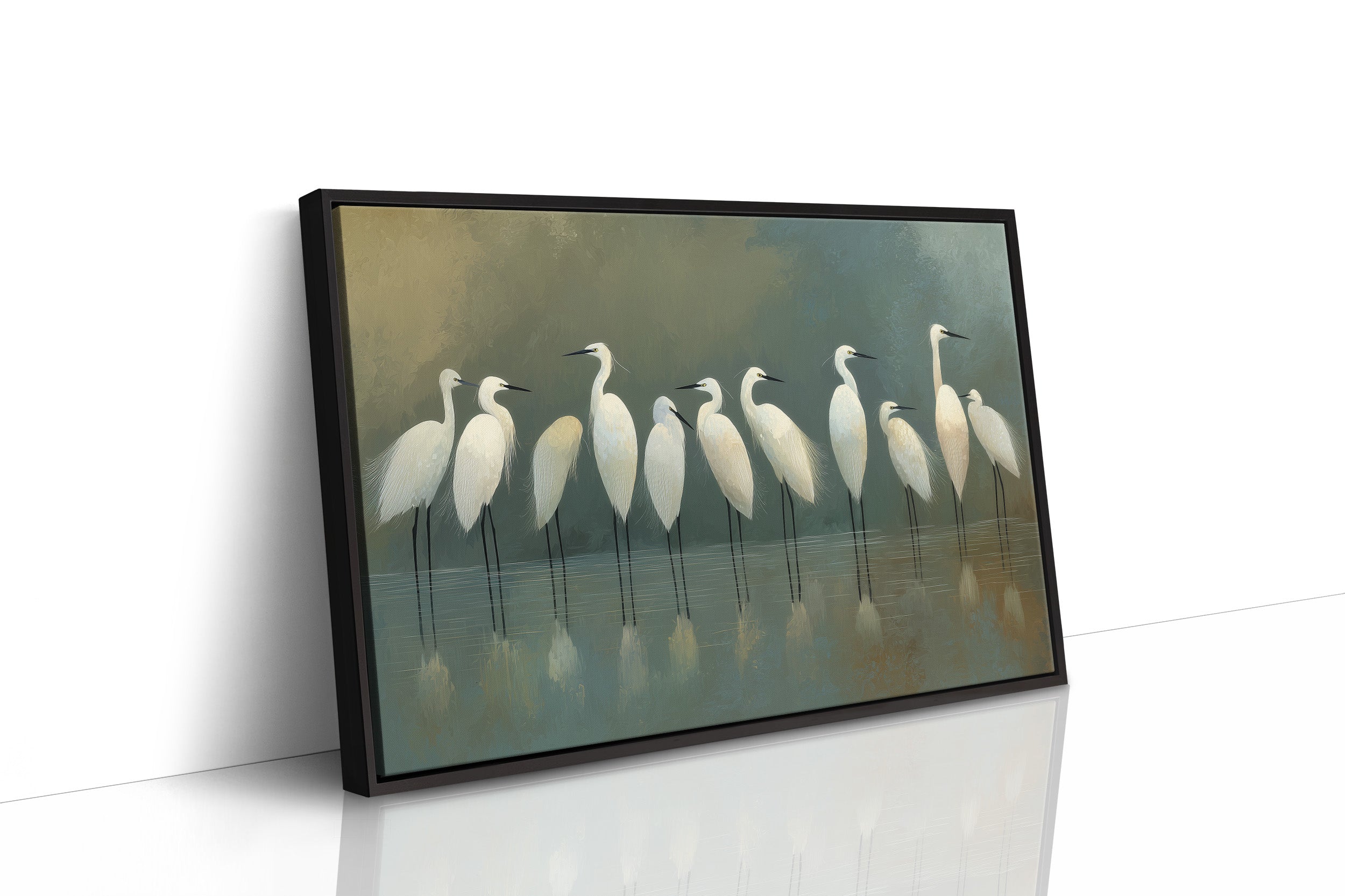 Ethereal Assembly: White Watchers of the Marsh