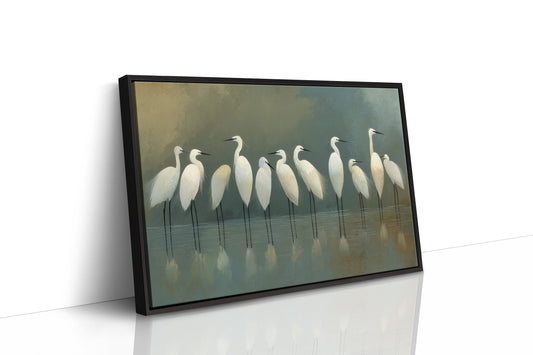 Ethereal Assembly: White Watchers of the Marsh